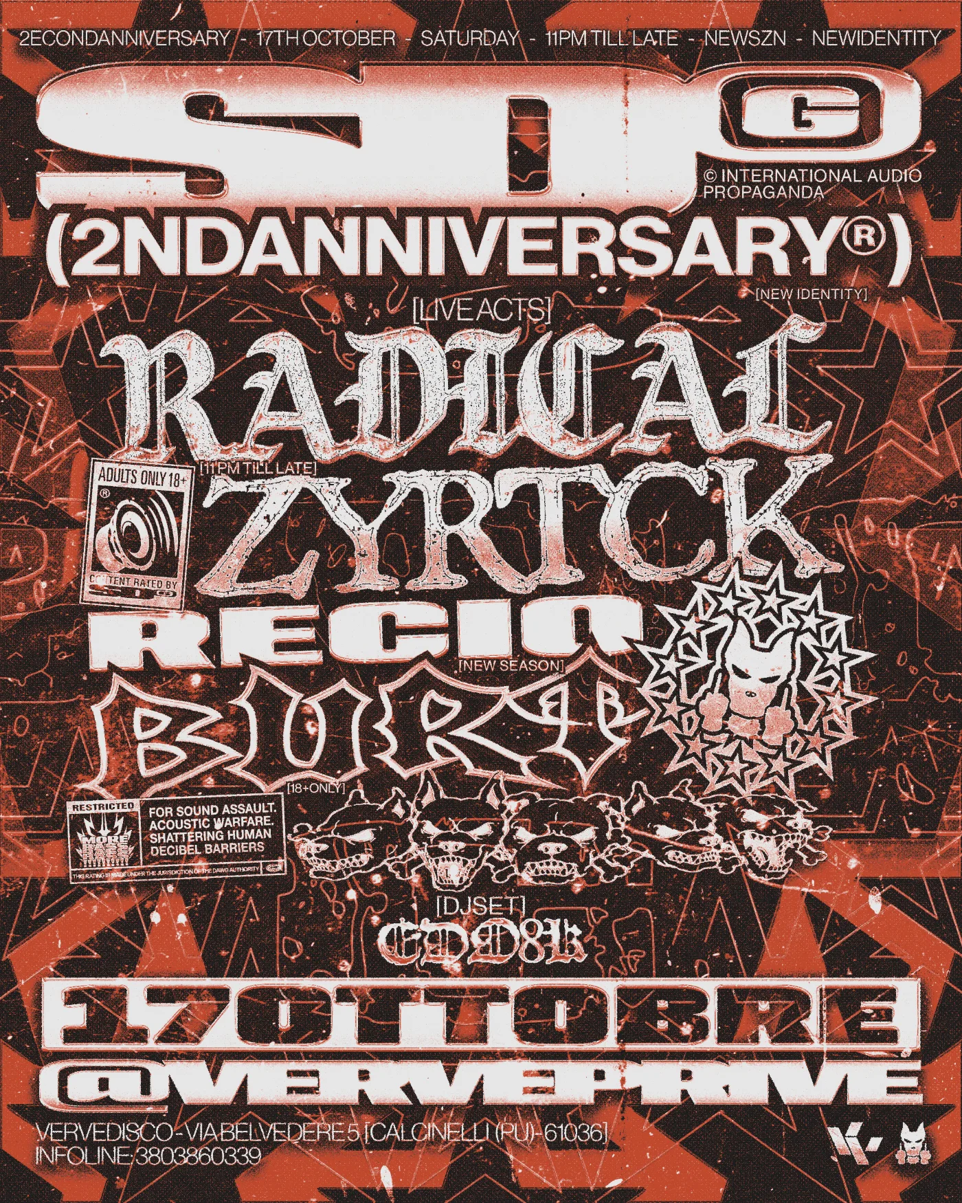 2econd Anniversary — Radical, Zyrtck, Recio, Burt al Verve Privè di Calcinelli